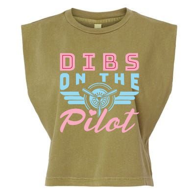 Dibs On The Pilot Airman Wife Airplane Pilot Wife Garment-Dyed Women's Muscle Tee