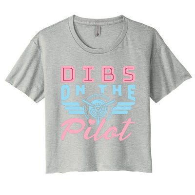 Dibs On The Pilot Airman Wife Airplane Pilot Wife Women's Crop Top Tee