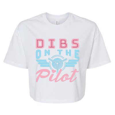 Dibs On The Pilot Airman Wife Airplane Pilot Wife Bella+Canvas Jersey Crop Tee