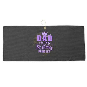 Dad Of The Birthday Princess Large Microfiber Waffle Golf Towel