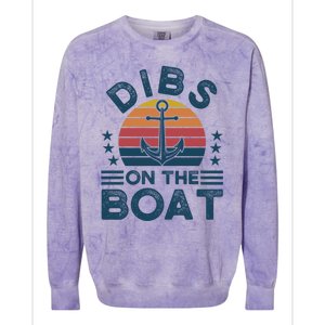 Dibs On The Boat Boats Boating Gift Colorblast Crewneck Sweatshirt