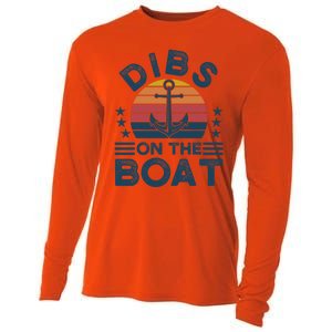 Dibs On The Boat Boats Boating Gift Cooling Performance Long Sleeve Crew