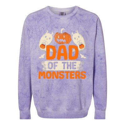 Dad Of The Monsters For Halloween Party Colorblast Crewneck Sweatshirt