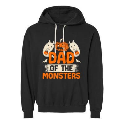 Dad Of The Monsters For Halloween Party Garment-Dyed Fleece Hoodie