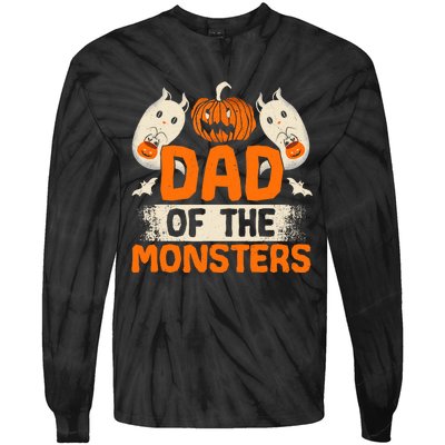 Dad Of The Monsters For Halloween Party Tie-Dye Long Sleeve Shirt