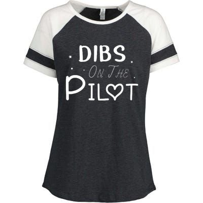 Dibs On The Pilot Gift Idea For Pilot Wife Pilot Girlfriend Enza Ladies Jersey Colorblock Tee