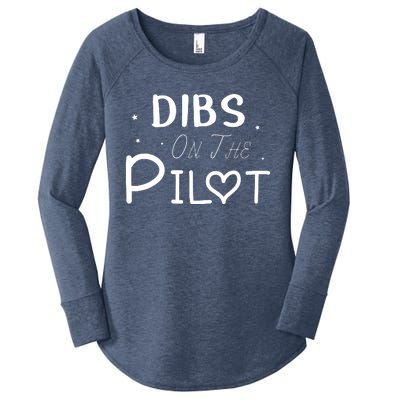 Dibs On The Pilot Gift Idea For Pilot Wife Pilot Girlfriend Women's Perfect Tri Tunic Long Sleeve Shirt