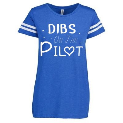 Dibs On The Pilot Gift Idea For Pilot Wife Pilot Girlfriend Enza Ladies Jersey Football T-Shirt