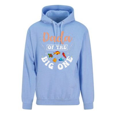 Dada Of The Big One Fishing Birthday Party Bday Celebration Unisex Surf Hoodie