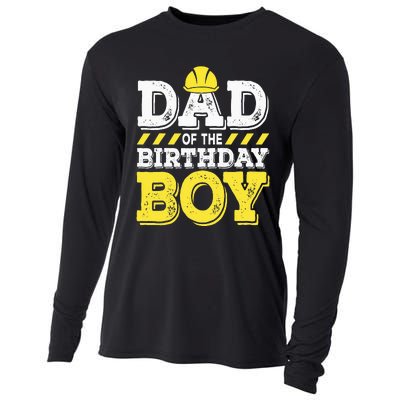 Dad of the Birthday  Construction Birthday Worker Party Cooling Performance Long Sleeve Crew