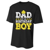 Dad of the Birthday  Construction Birthday Worker Party Performance Sprint T-Shirt