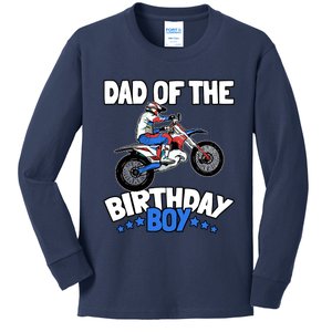 Dad Of The Birthday Boy Funny Dirt Bike Motocross Gift Kids Long Sleeve Shirt