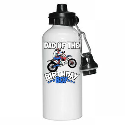 Dad Of The Birthday Boy Funny Dirt Bike Motocross Gift Aluminum Water Bottle