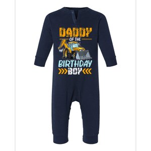 Daddy Of The Birthday Boy Construction Excavator Infant Fleece One Piece