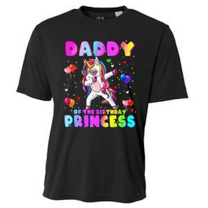 Daddy of the Birthday Princess Dabbing Unicorn Dad Cooling Performance Crew T-Shirt