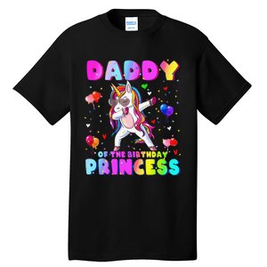 Daddy of the Birthday Princess Dabbing Unicorn Dad Tall T-Shirt