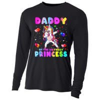 Daddy of the Birthday Princess Dabbing Unicorn Dad Cooling Performance Long Sleeve Crew