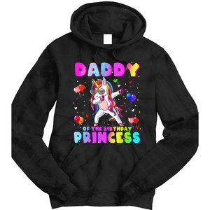 Daddy of the Birthday Princess Dabbing Unicorn Dad Tie Dye Hoodie