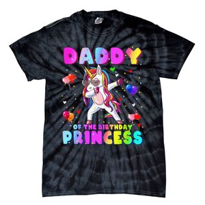 Daddy of the Birthday Princess Dabbing Unicorn Dad Tie-Dye T-Shirt