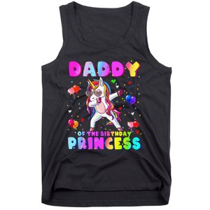 Daddy of the Birthday Princess Dabbing Unicorn Dad Tank Top