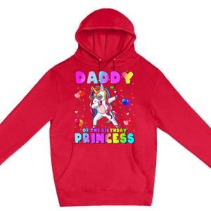 Daddy of the Birthday Princess Dabbing Unicorn Dad Premium Pullover Hoodie