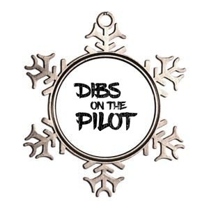 Dibs On The Pilot Fun Plane Aviation Airplane Flying Graphic Gift Metallic Star Ornament