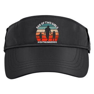 Dad Of Two Outnumbered Retro 2 Daughters Fathers Day Adult Drive Performance Visor