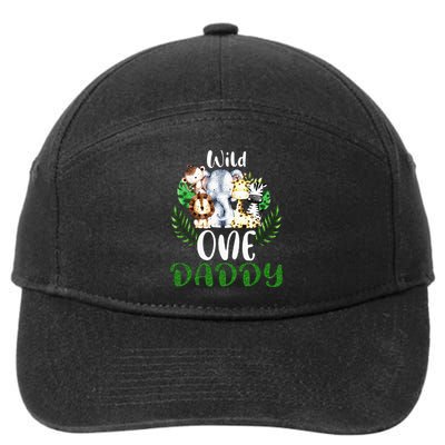 Daddy Of The Wild One Zoo Birthday Safari Jungle Animal 7-Panel Snapback Hat