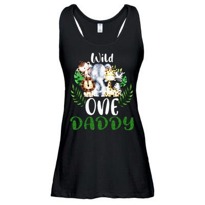 Daddy Of The Wild One Zoo Birthday Safari Jungle Animal Ladies Essential Flowy Tank