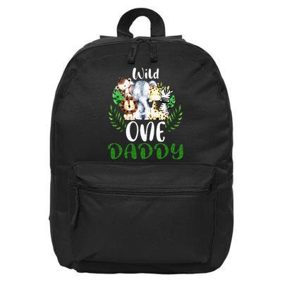 Daddy Of The Wild One Zoo Birthday Safari Jungle Animal 16 in Basic Backpack