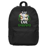 Daddy Of The Wild One Zoo Birthday Safari Jungle Animal 16 in Basic Backpack
