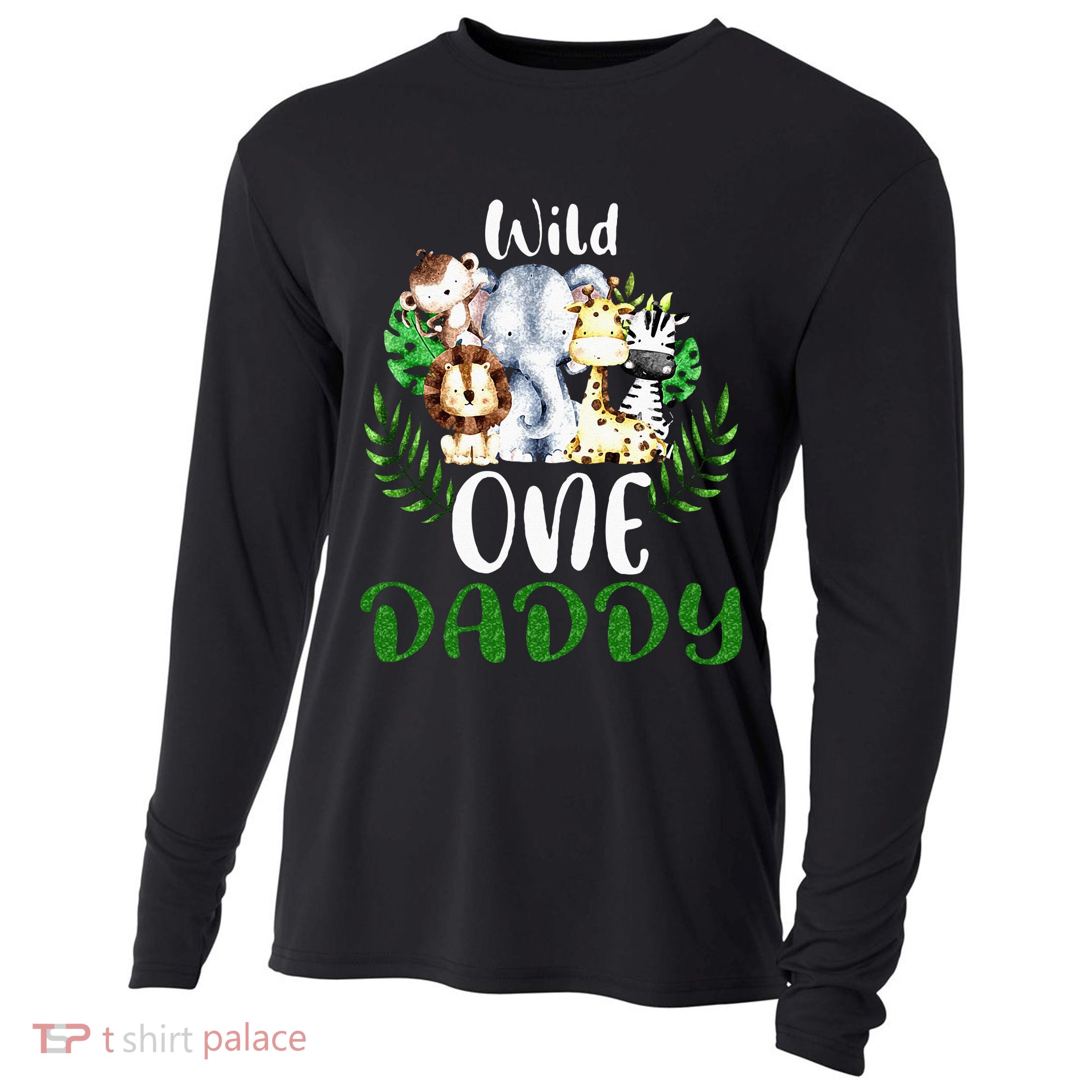 Daddy Of The Wild One Zoo Birthday Safari Jungle Animal Cooling Performance Long Sleeve Crew