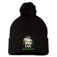 Daddy Of The Wild One Zoo Birthday Safari Jungle Animal Pom Pom 12in Knit Beanie