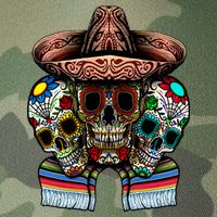 Day Of The Dead Tri Sugar Skulls Legacy Tie Dye Trucker Hat