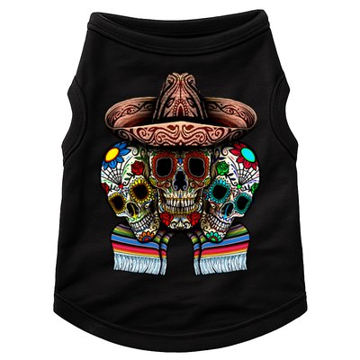 Day Of The Dead Tri Sugar Skulls Doggie Tank