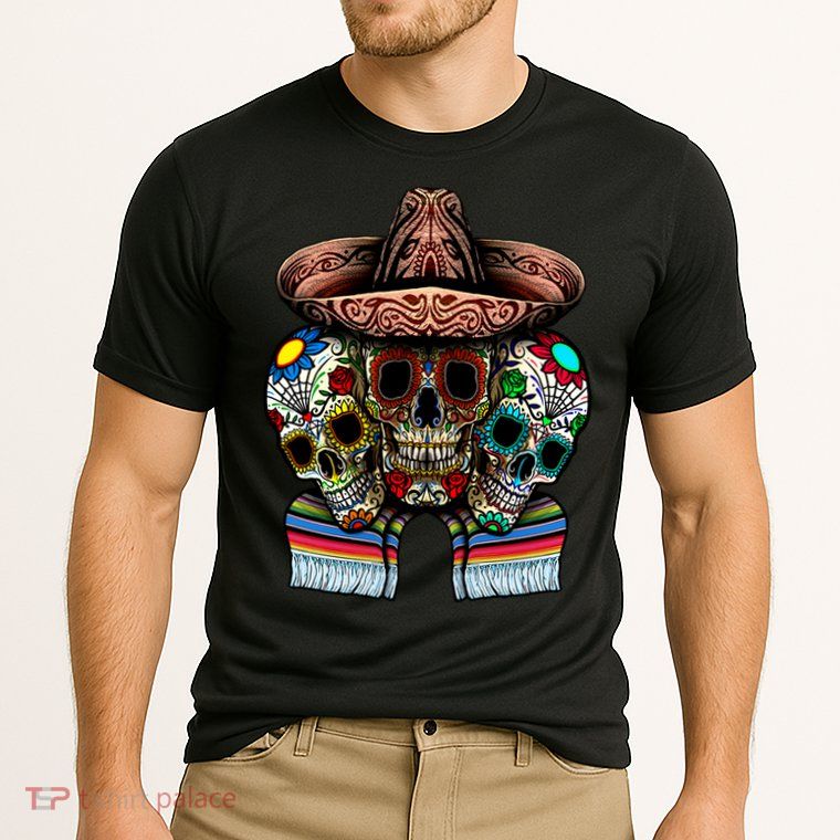Day Of The Dead Tri Sugar Skulls Performance Shirt