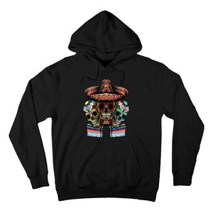 Day Of The Dead Tri Sugar Skulls Hoodie