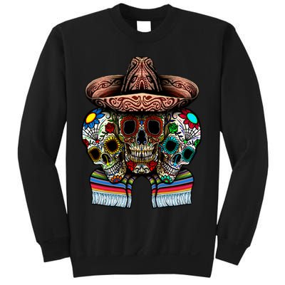 Day Of The Dead Tri Sugar Skulls Sweatshirt