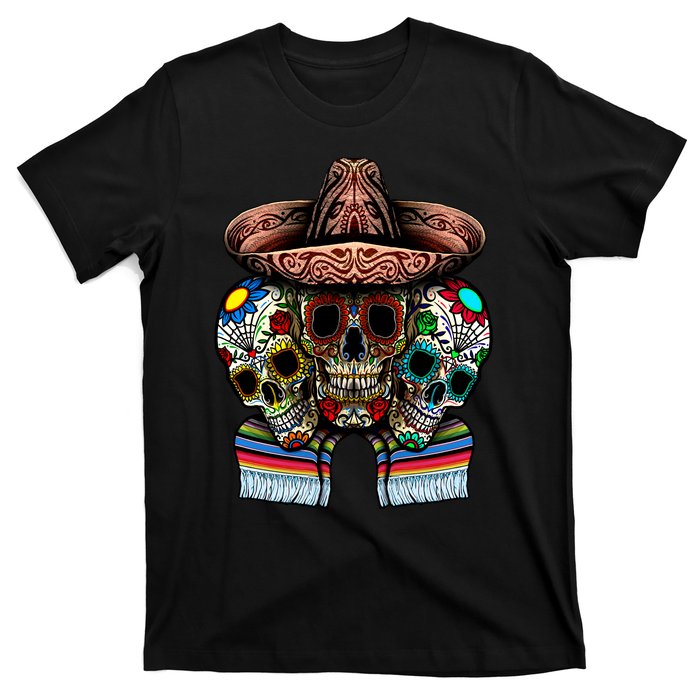 Day Of The Dead Tri Sugar Skulls T-Shirt