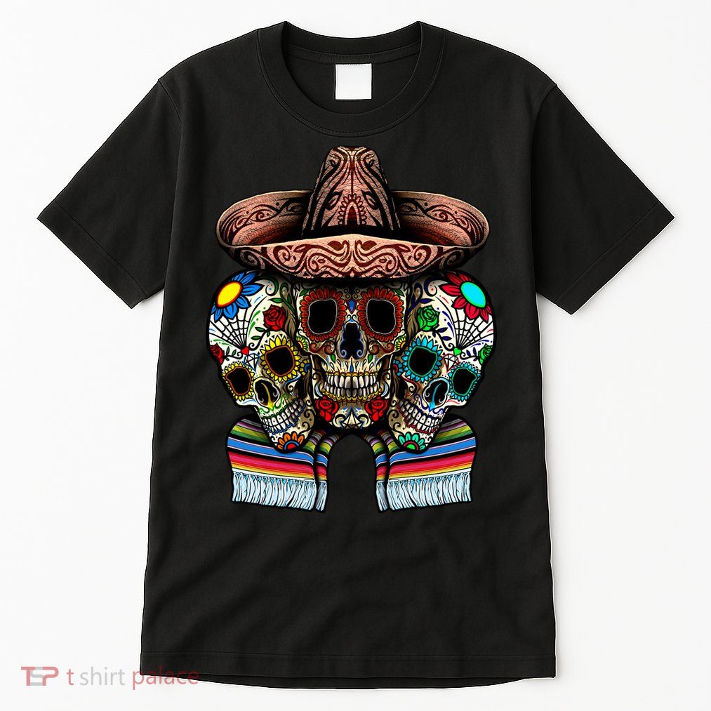 Day Of The Dead Tri Sugar Skulls Tall T-Shirt