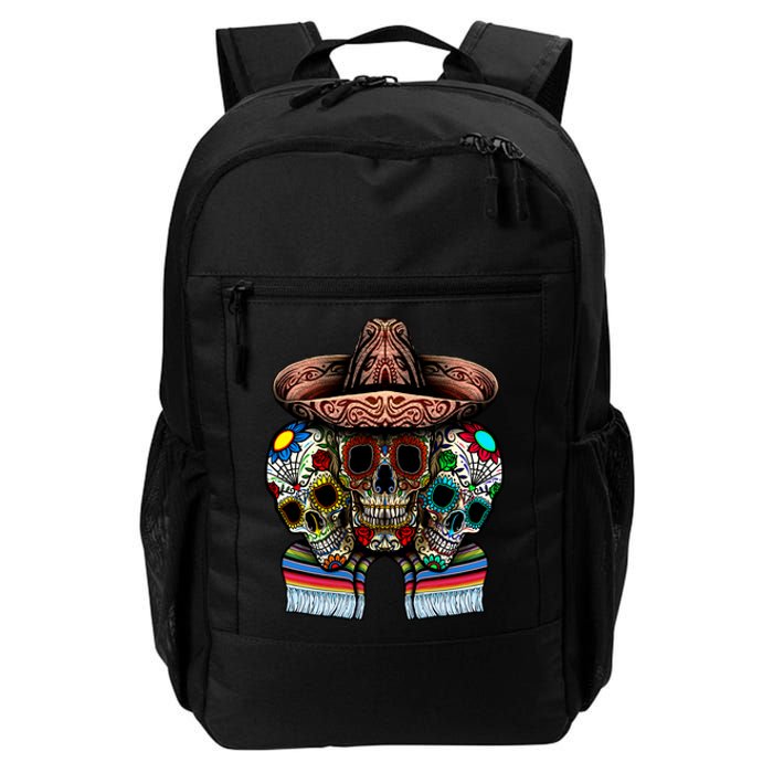 Day Of The Dead Tri Sugar Skulls Daily Commute Backpack