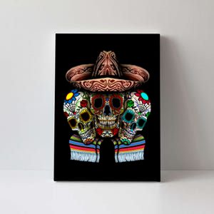 Day Of The Dead Tri Sugar Skulls Canvas