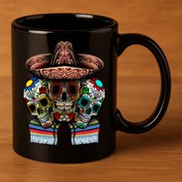 Day Of The Dead Tri Sugar Skulls 11oz C Handle Ceramic Mug