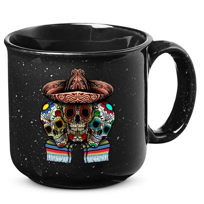 Day Of The Dead Tri Sugar Skulls 15oz Campfire Ceramic Mug