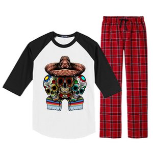 Day Of The Dead Tri Sugar Skulls Raglan Sleeve Pajama Set