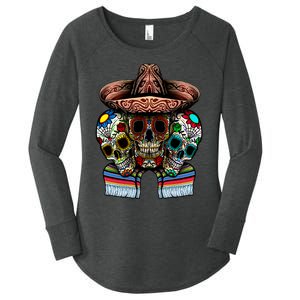 Day Of The Dead Tri Sugar Skulls Women's Perfect Tri Tunic Long Sleeve Shirt