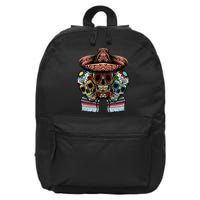Day Of The Dead Tri Sugar Skulls 16 in Basic Backpack