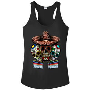 Day Of The Dead Tri Sugar Skulls Ladies PosiCharge Competitor Racerback Tank