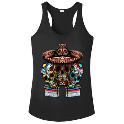 Day Of The Dead Tri Sugar Skulls Ladies PosiCharge Competitor Racerback Tank