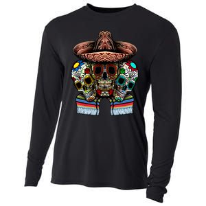 Day Of The Dead Tri Sugar Skulls Cooling Performance Long Sleeve Crew